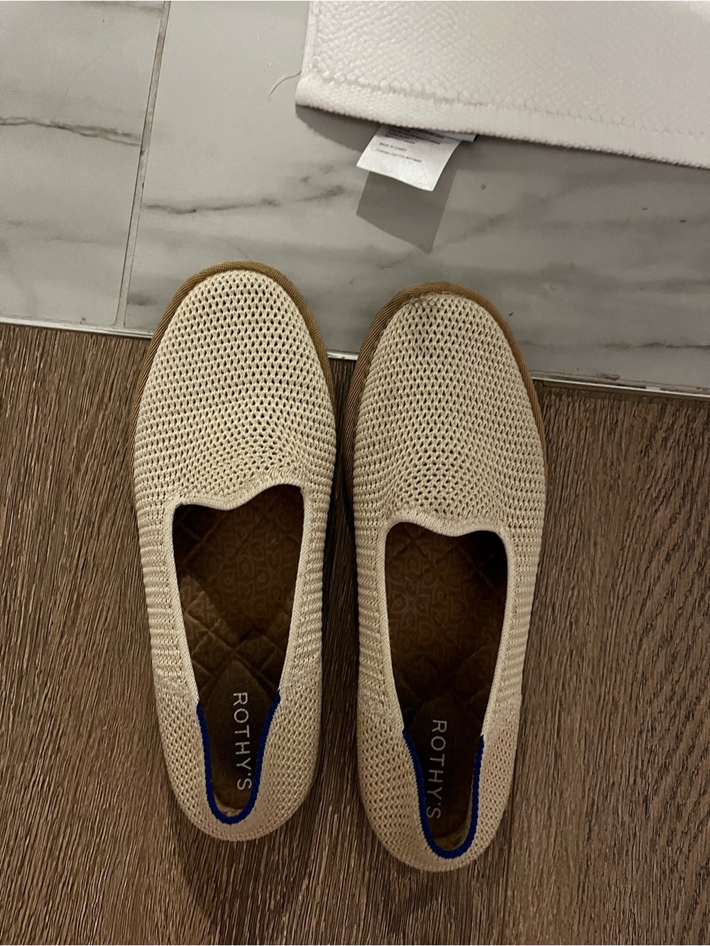 Rothy's Cream Knit Slip-On Loafers for women